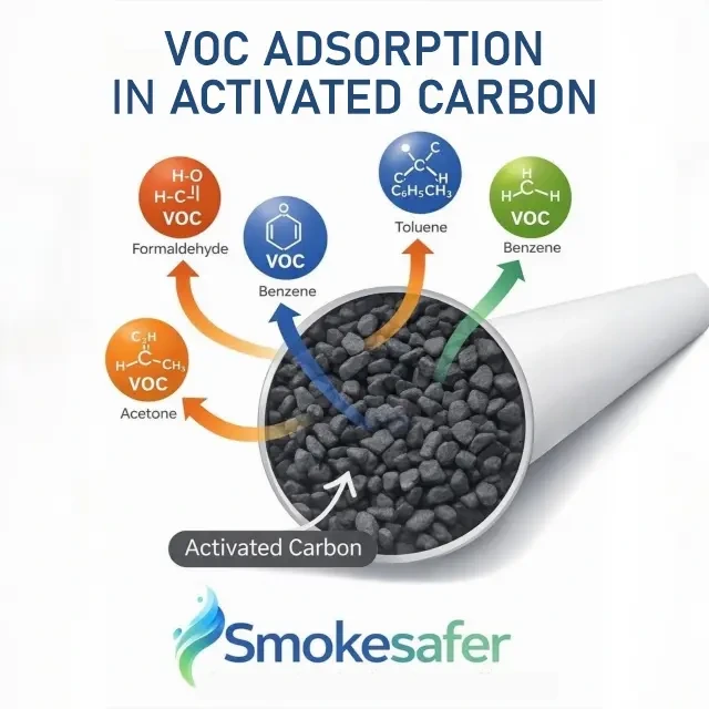 VOC adsorption in activated carbon filtration