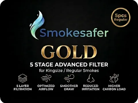 Smokesafer Gold reusable cigarette filters for regular cigarettes
