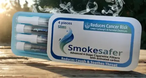 Smokesafer slim reusable filter tips for super-slim smokes