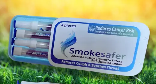 Smokesafer 4-stage cigarette filters for regular and kingsize smokes