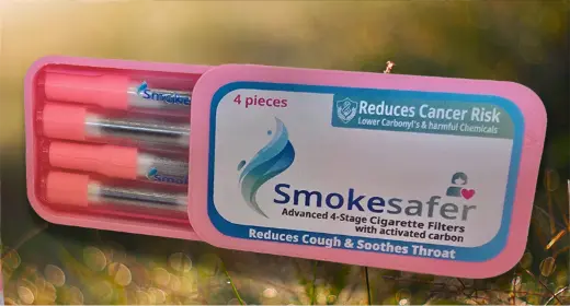 Smokesafer 4-stage Advanced Filters for Kingsize Smokes - Pink Pack of 4