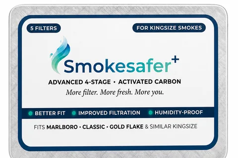 Smokesafer Plus pack with five reusable multi-fit filters