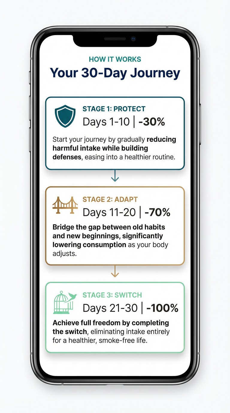Three-stage Smokesafer smoking reduction journey